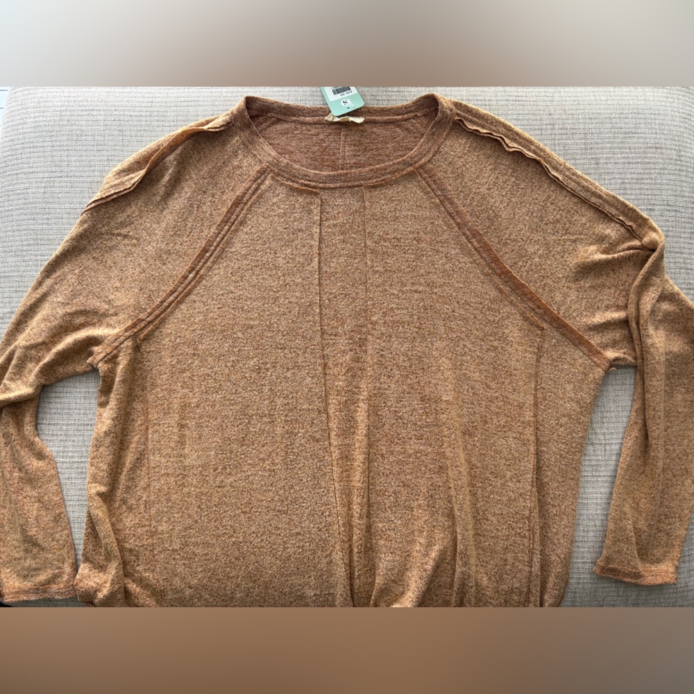 Women's Tan Long Sleeve Top